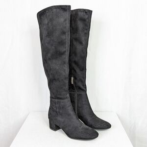 Marc Fisher Inspect Faux Leather Over the Knee Block Heel Boots Size 6.5